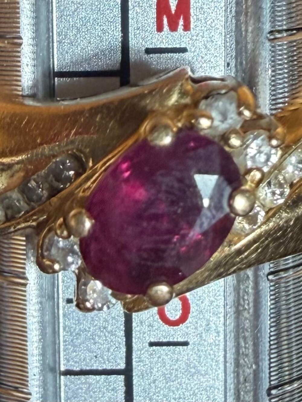 14K Yellow Gold Ruby and Diamond Ring Sz 7 w/ 10K Gold Ruby Pendant -Anniversary - Picture 10 of 14